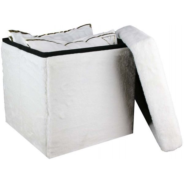 Pouf pliable imitation fourrure - CMP-0900