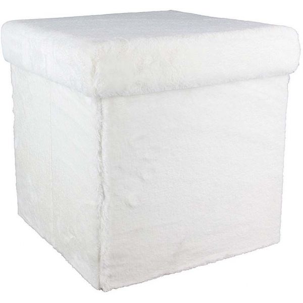 Pouf pliable imitation fourrure