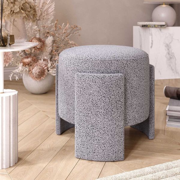 Pouf en polyester Ash - HANAH HOME