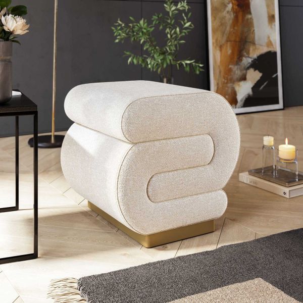 Pouf en polyester Sally - HANAH HOME