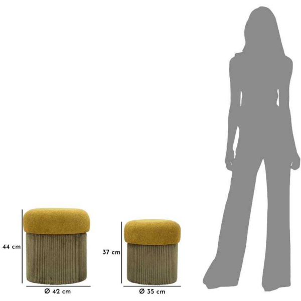 Pouf avec rangement intégré Aspen (Set de 2) - MAU-0586