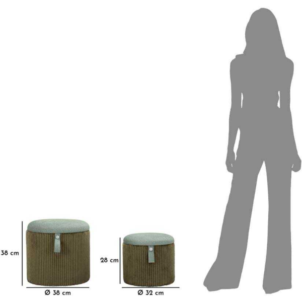 Pouf avec rangement intégré Bolzano (Set de 2) - MAU-0582