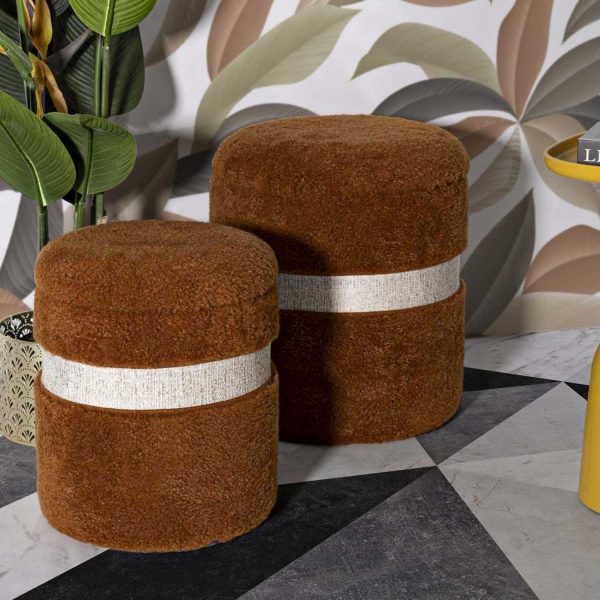 Pouf avec rangement intégré Saint-Moritz (Set de 2) - MAURO FERRETTI