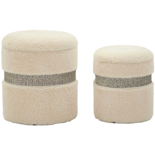 Pouf avec rangement intégré Saint-Moritz (Set de 2)
