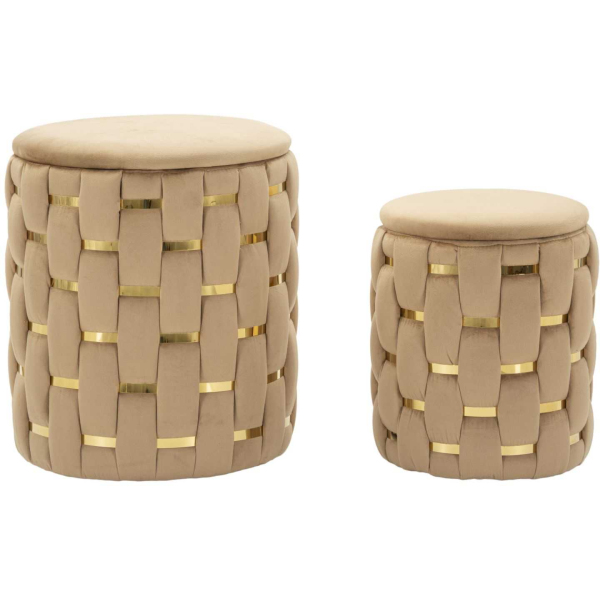 Pouf avec rangement intégré Shanty (Lot de 2)