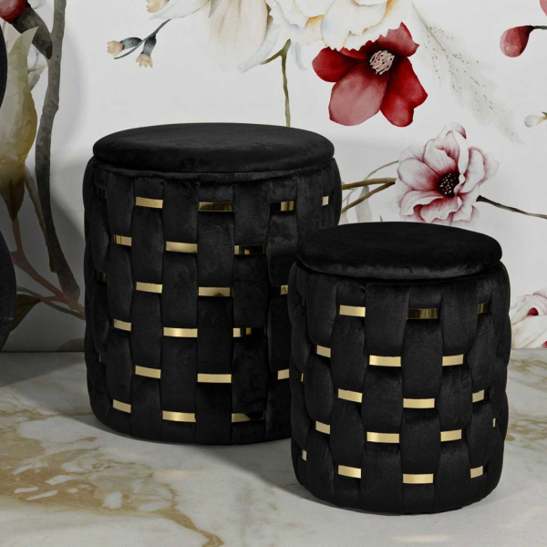 Pouf avec rangement intégré Shanty (Lot de 2) - MAURO FERRETTI