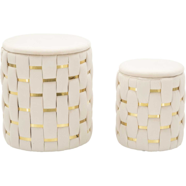 Pouf avec rangement intégré Shanty (Lot de 2)