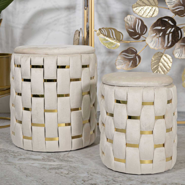 Pouf avec rangement intégré Shanty (Lot de 2) - MAURO FERRETTI