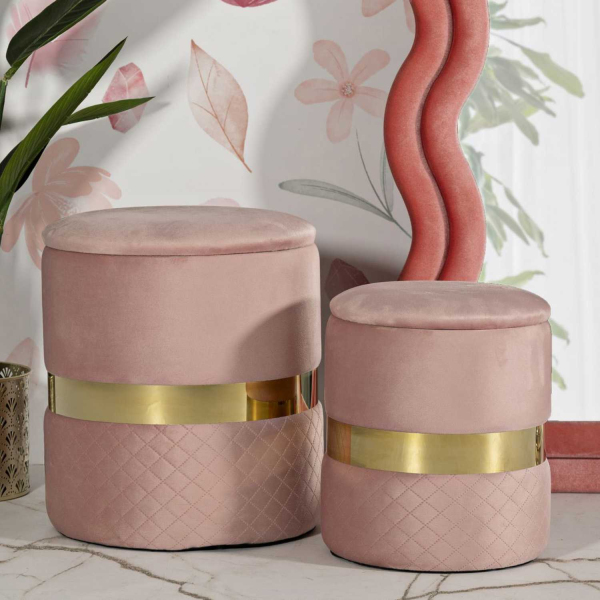 Pouf avec rangement intégré Sheffild (Lot de 2) - MAURO FERRETTI