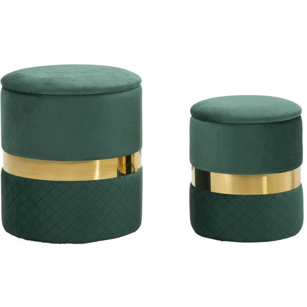 Pouf avec rangement intégré Sheffild (Lot de 2)