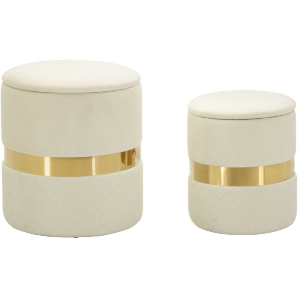 Pouf avec rangement intégré Sheffild (Lot de 2)
