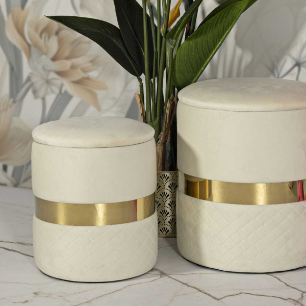 Pouf avec rangement intégré Sheffild (Lot de 2) - MAURO FERRETTI