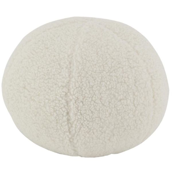 Pouf en tissu bouclettes blanc
