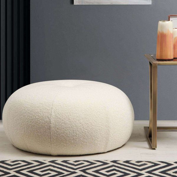 Pouf rond intérieur bouclette Tina - HANAH HOME