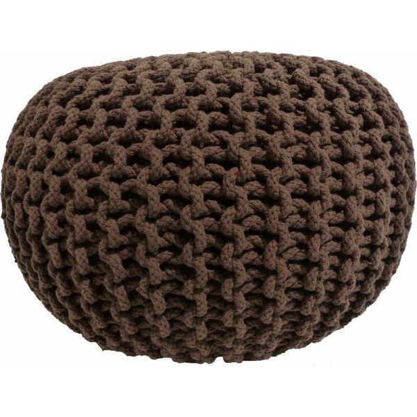 Pouf rond en laine Tricot