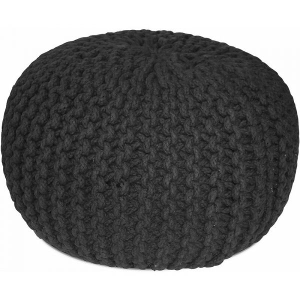 Pouf rond en laine Tricot