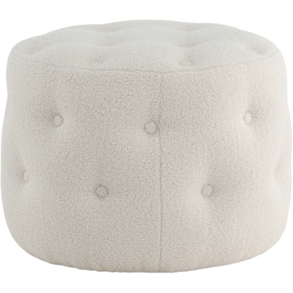 Pouf rond en polyester teddy Benjamin