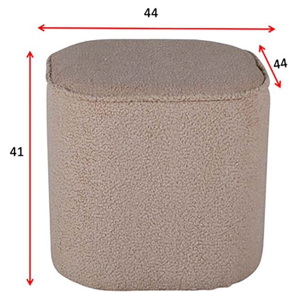 Pouf rond en polyester teddy Piff - VEN-0338