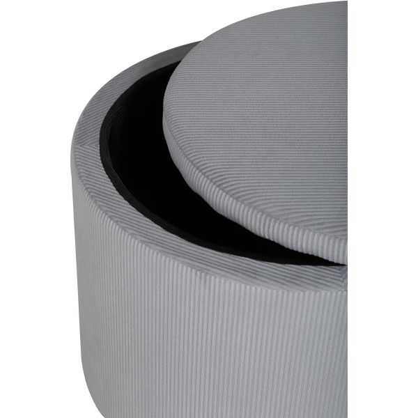 Pouf rond avec rangement en velours côtelé Dunken - 86,90