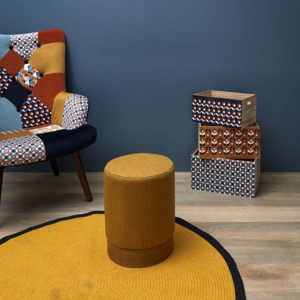 Pouf rond en tissu Alban - THE HOME DECO FACTORY