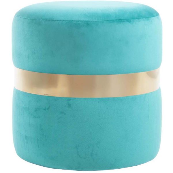 Pouf rond en velours Milo