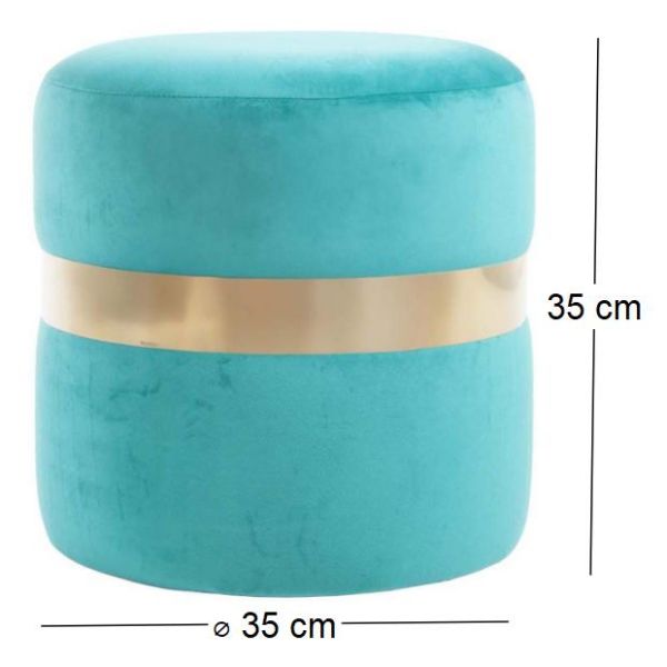 Pouf rond en velours Milo - 20,98