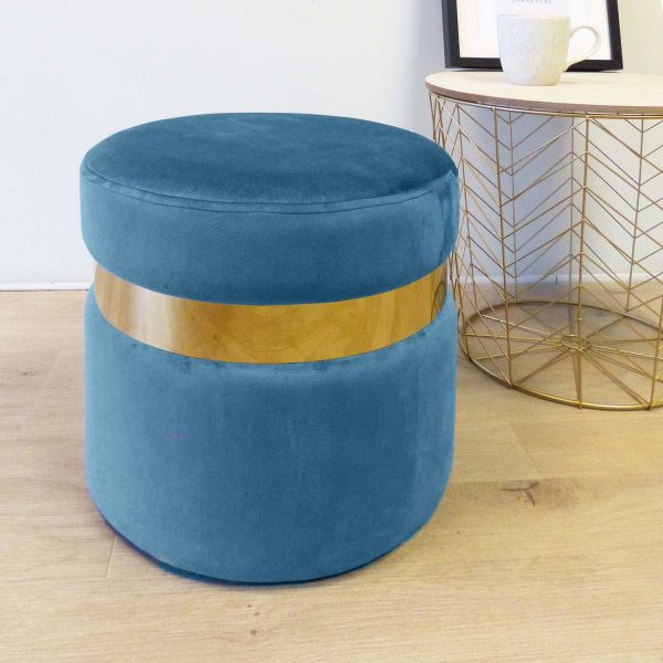 Pouf rond en velours Milo - 