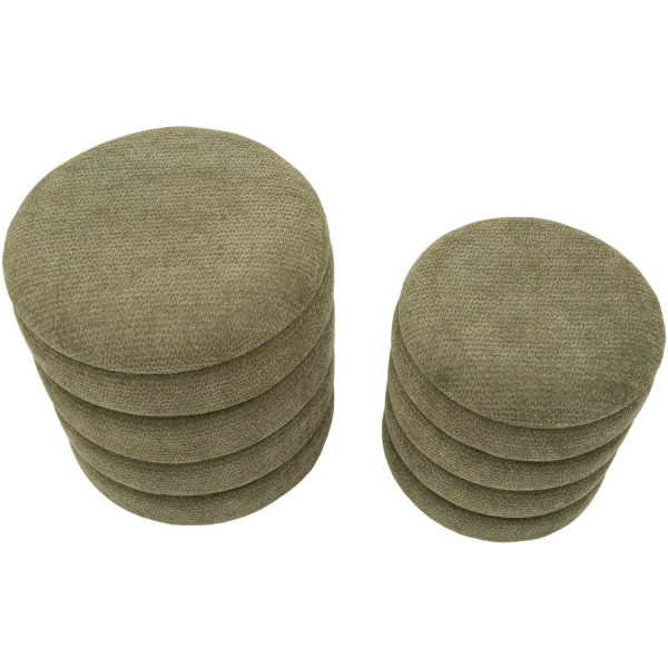Pouf en tissu 2 en 1 Nordic (Set de 2) - MAU-0897