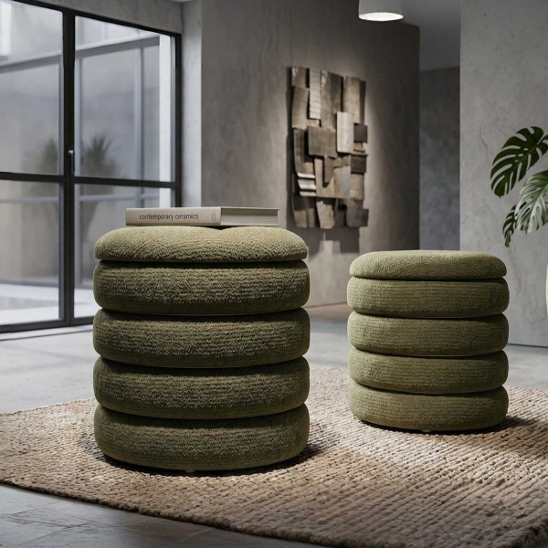 Pouf en tissu 2 en 1 Nordic (Set de 2) - MAURO FERRETTI