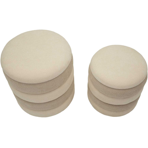 Pouf en tissu 2 en 1 Nordic (Set de 2) - MAU-0896