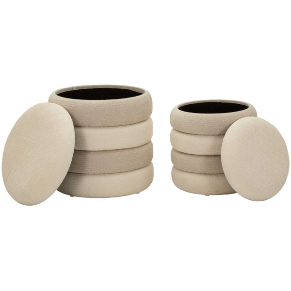 Pouf en tissu 2 en 1 Nordic (Set de 2) - 119
