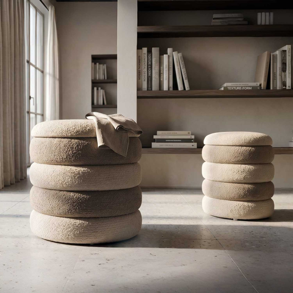 Pouf en tissu 2 en 1 Nordic (Set de 2) - MAURO FERRETTI
