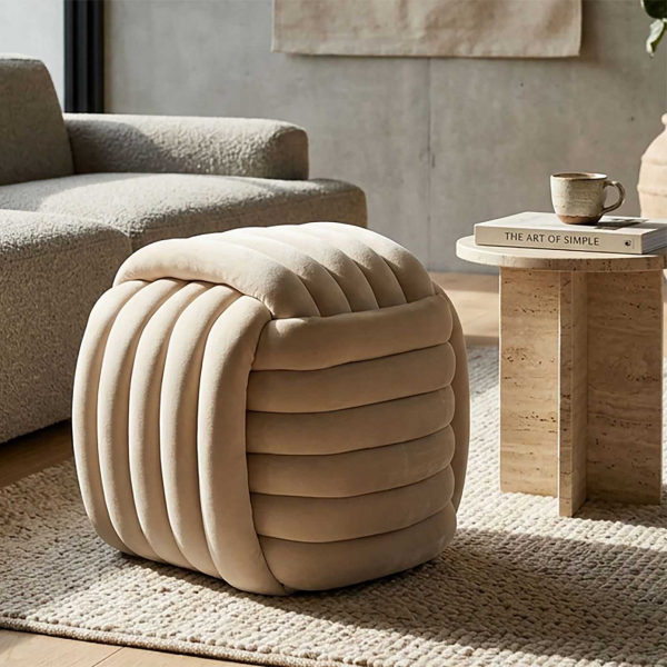 Pouf en tissu Softy 45 x 45 x 45 cm - MAURO FERRETTI