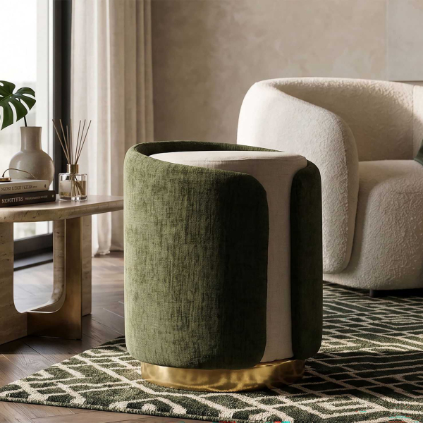 Pouf en tissu Two-Tone 40 x 50 cm - MAURO FERRETTI