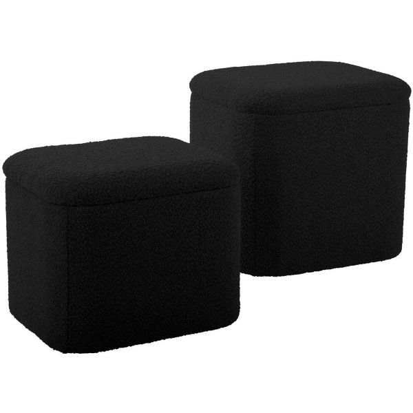 Pouf en tissu bouclette Ada