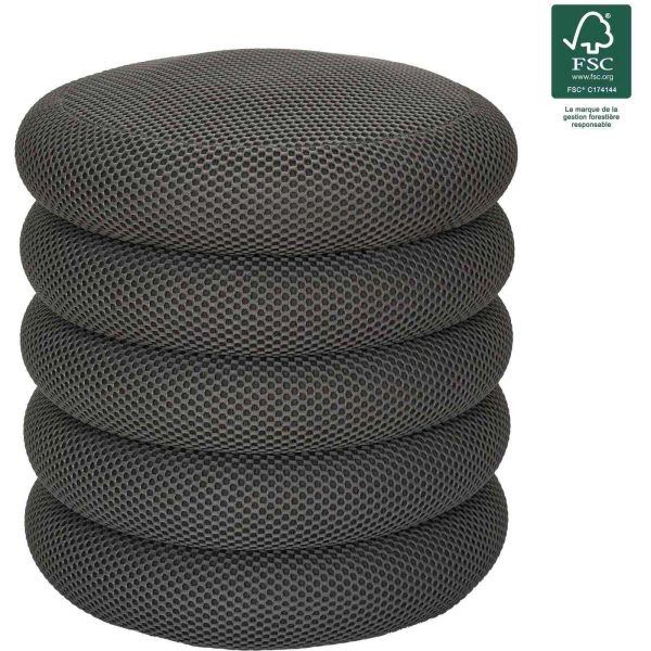 Pouf 2 en 1 en tissu coloré Atome - CMP-5203