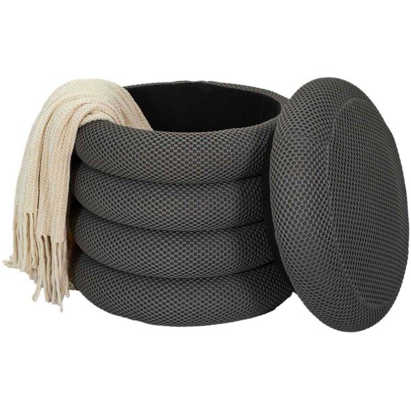 Pouf 2 en 1 en tissu coloré Atome - 52,90