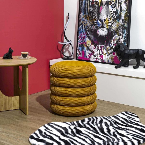 Pouf 2 en 1 en tissu coloré Atome - 6
