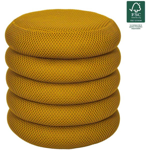 Pouf 2 en 1 en tissu coloré Atome - CMP-5200