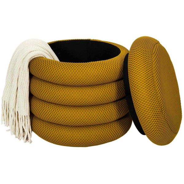 Pouf 2 en 1 en tissu coloré Atome - 52,90