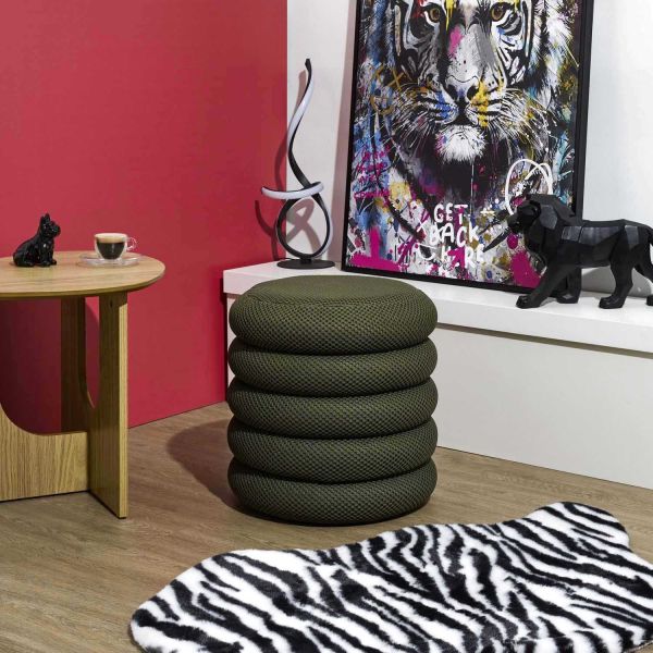 Pouf 2 en 1 en tissu coloré Atome - 6