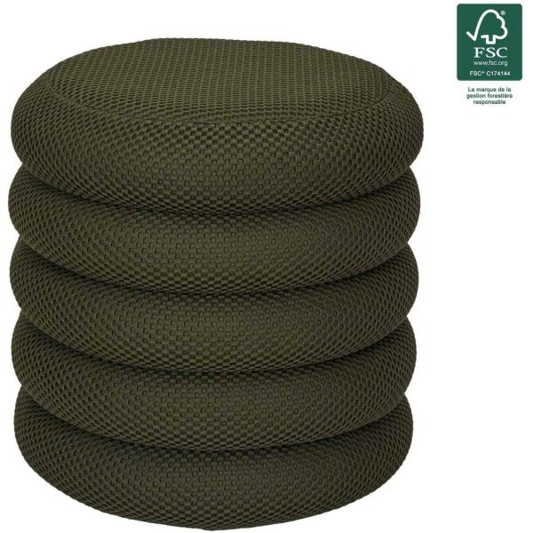 Pouf 2 en 1 en tissu coloré Atome - CMP-5202