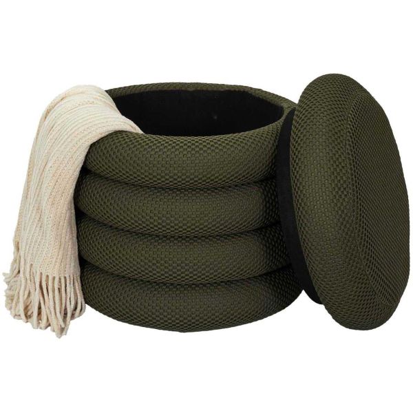 Pouf 2 en 1 en tissu coloré Atome - 52,90