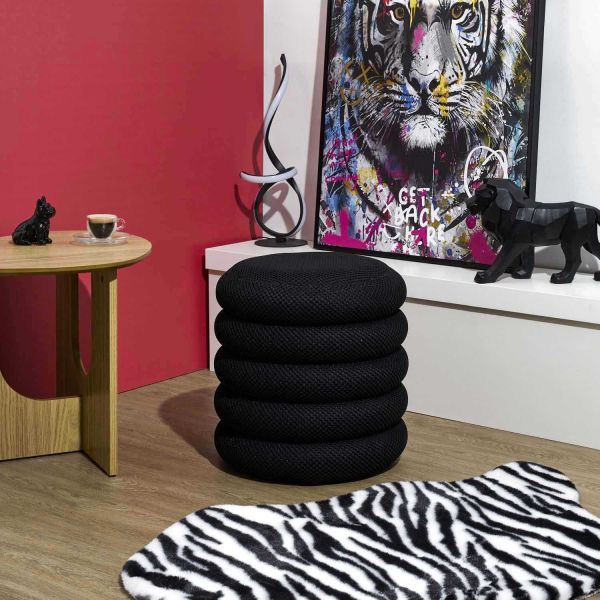 Pouf 2 en 1 en tissu coloré Atome - 6