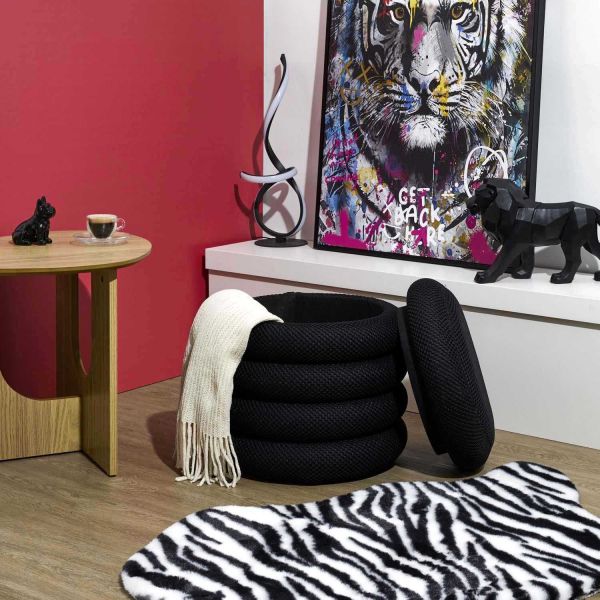 Pouf 2 en 1 en tissu coloré Atome - THE HOME DECO FACTORY