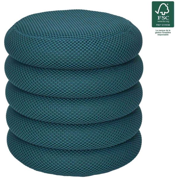 Pouf 2 en 1 en tissu coloré Atome - CMP-5199