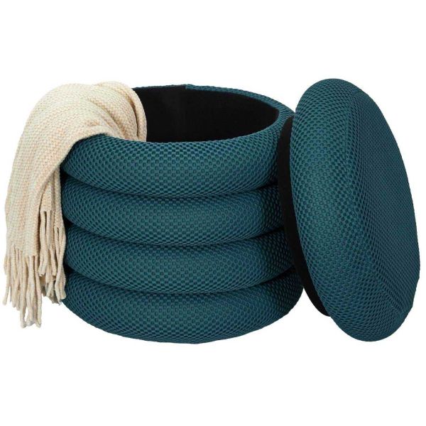 Pouf 2 en 1 en tissu coloré Atome - 52,90