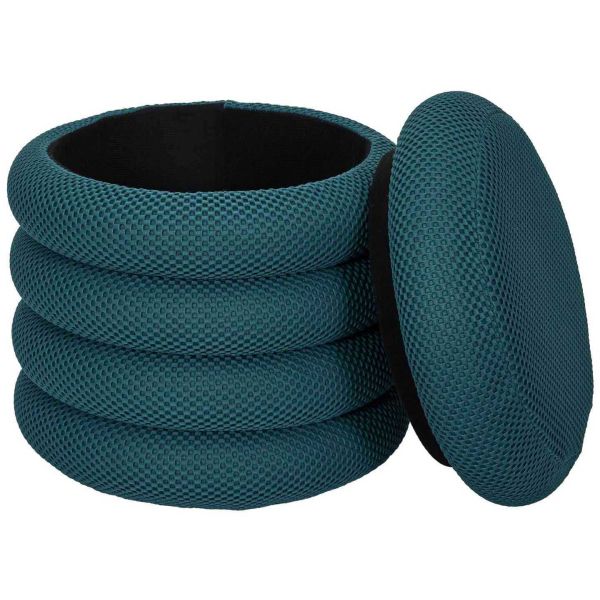 Pouf 2 en 1 en tissu coloré Atome