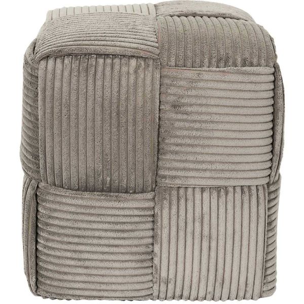 Pouf en tissu côtelé tressé Scott - CMP-5226