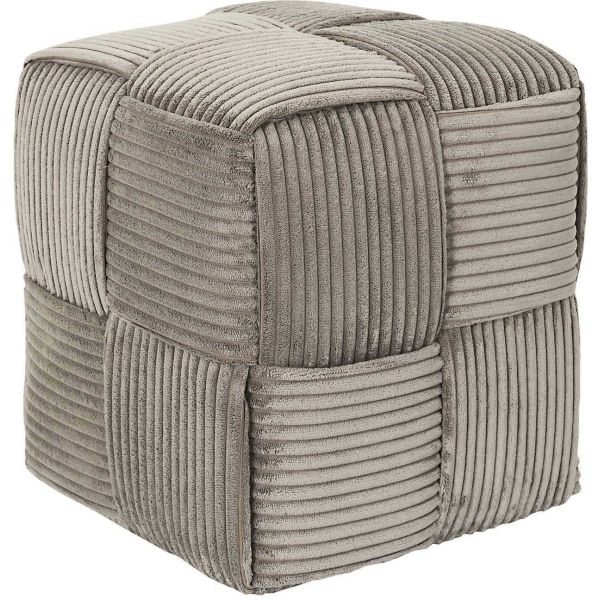 Pouf en tissu côtelé tressé Scott